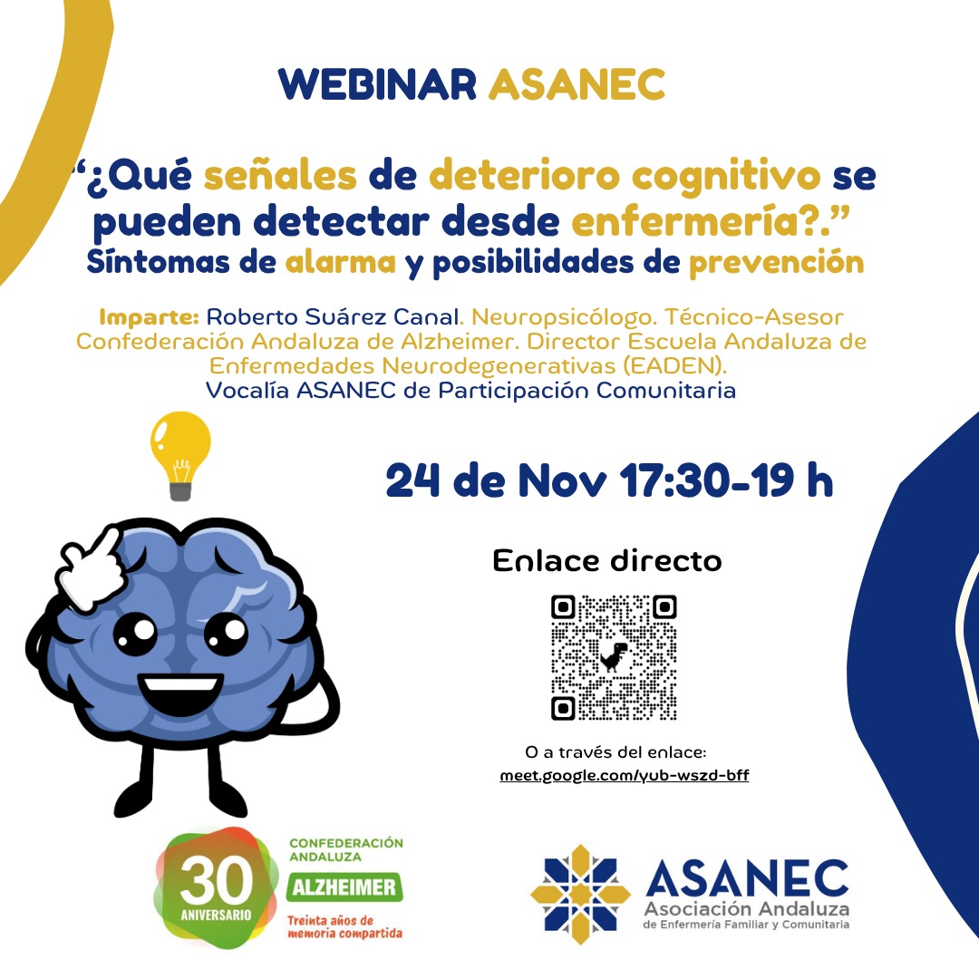Webinar: ¿Qué señales de deterioro cognitivo se pueden detectar desde Enfermería?